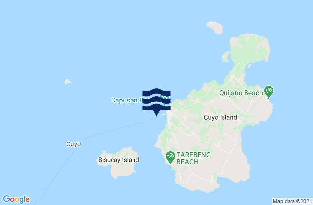 Cuyo Cuyo Island, Philippinesの潮見表地図