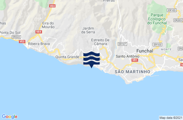Câmara de Lobos, Portugalの潮見表地図