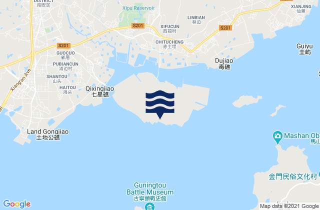 Dadeng, Chinaの潮見表地図