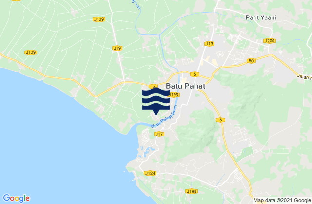 Daerah Batu Pahat, Malaysiaの潮見表地図