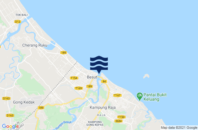 Daerah Besut, Malaysiaの潮見表地図