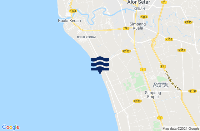 Daerah Kota Setar, Malaysiaの潮見表地図