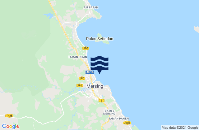 Daerah Mersing, Malaysiaの潮見表地図