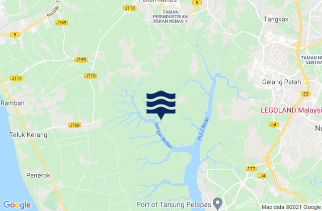 Daerah Pontian, Malaysiaの潮見表地図