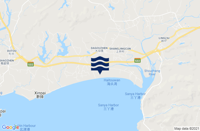 Dagou, Chinaの潮見表地図