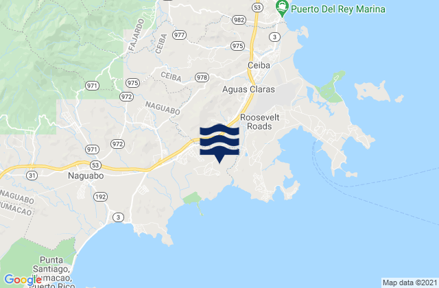 Daguao Barrio, Puerto Ricoの潮見表地図