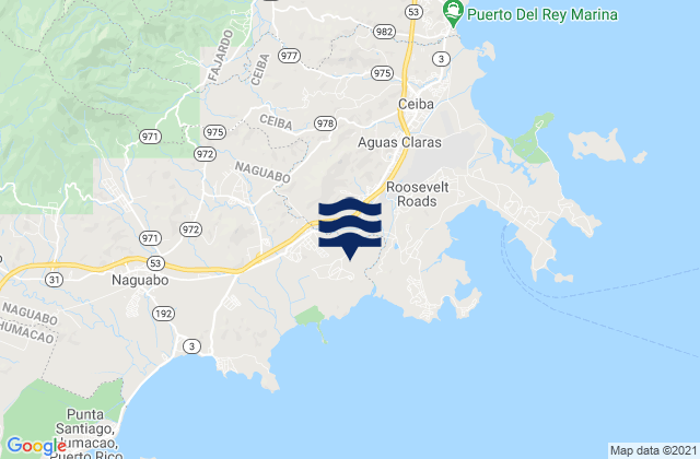 Daguao, Puerto Ricoの潮見表地図