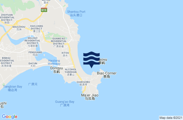 Dahao Dao, Chinaの潮見表地図