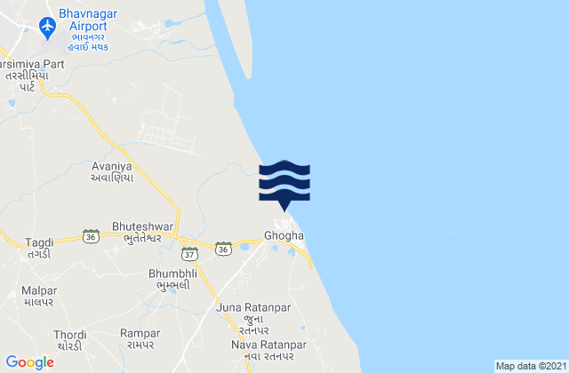 Dahej Bandar, Indiaの潮見表地図