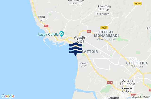 Dakhla, Moroccoの潮見表地図