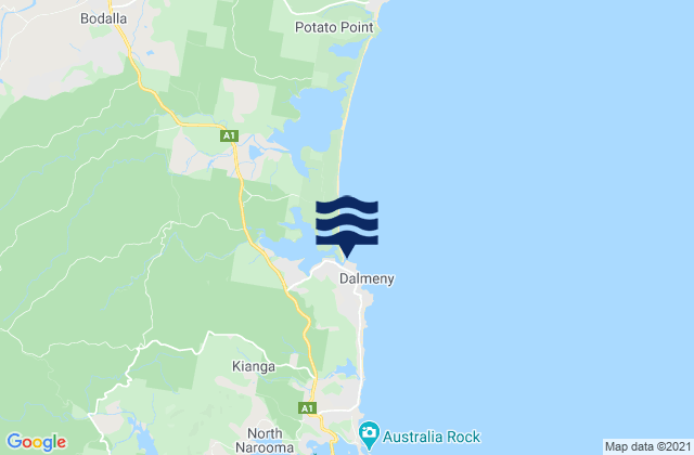 Dalmeny Beach, Australiaの潮見表地図