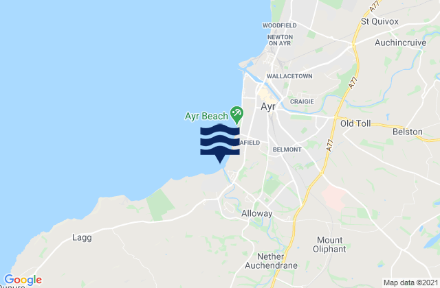 Dalrymple, United Kingdomの潮見表地図