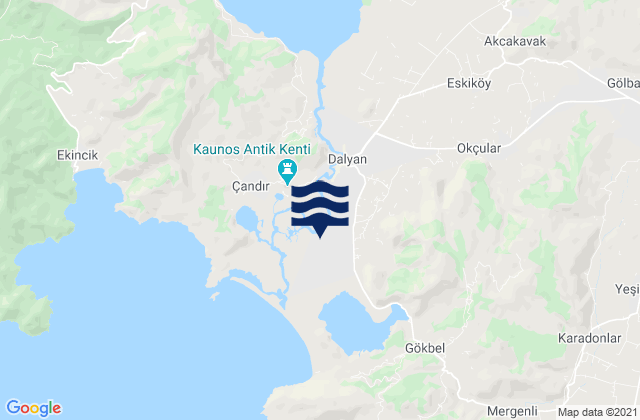 Dalyan, Turkeyの潮見表地図
