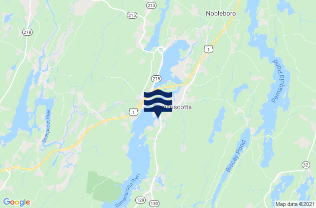 Damariscotta, United Statesの潮見表地図