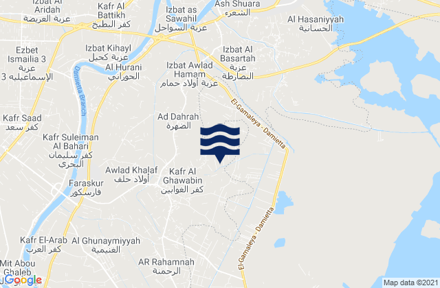 Damietta Governorate, Egyptの潮見表地図
