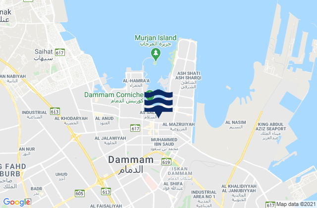 Dammam, Saudi Arabiaの潮見表地図