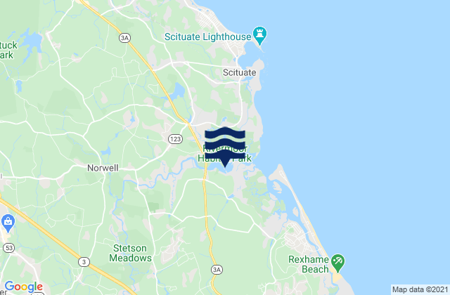 Damons Point (North River), United Statesの潮見表地図