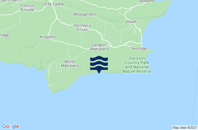 Dancing Ledge Beach, United Kingdomの潮見表地図