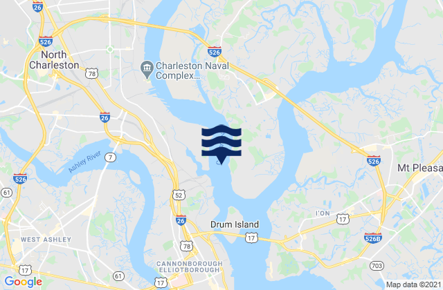 Daniel Island Reach, United Statesの潮見表地図