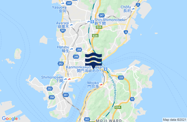 Dannoura (Simonoseki), Japanの潮見表地図