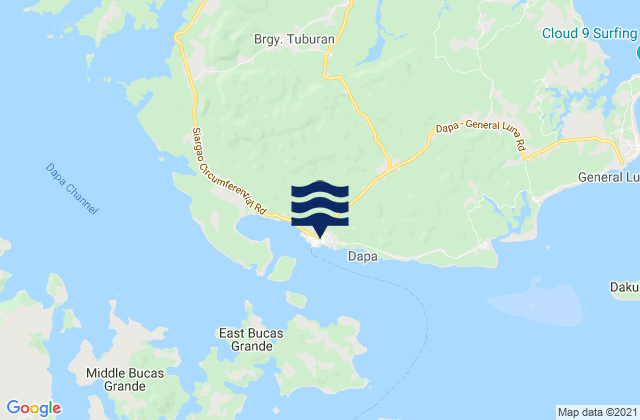 Dapa, Philippinesの潮見表地図