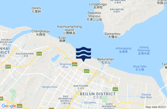 Daqi, Chinaの潮見表地図