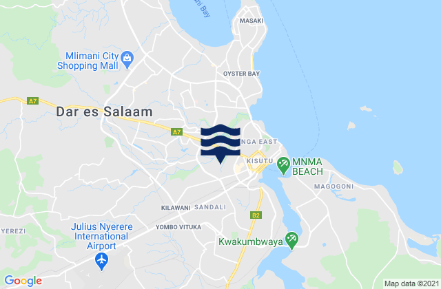 Dar es Salaam, Tanzaniaの潮見表地図