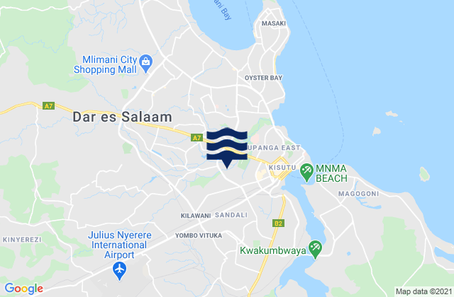Dar es Salaam Region, Tanzaniaの潮見表地図