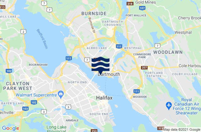 Dartmouth, Canadaの潮見表地図