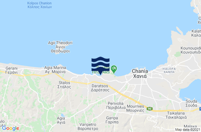 Darátsos, Greeceの潮見表地図