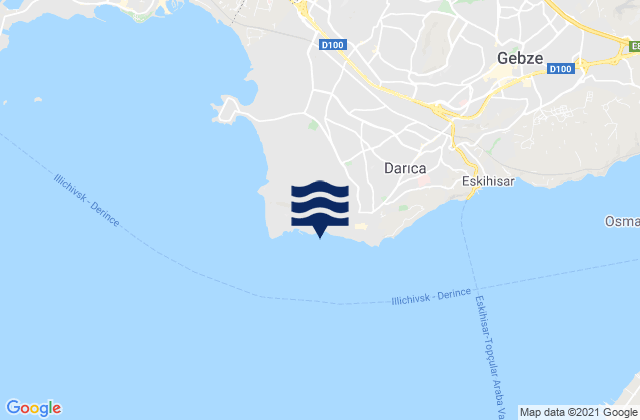 Darıca, Turkeyの潮見表地図
