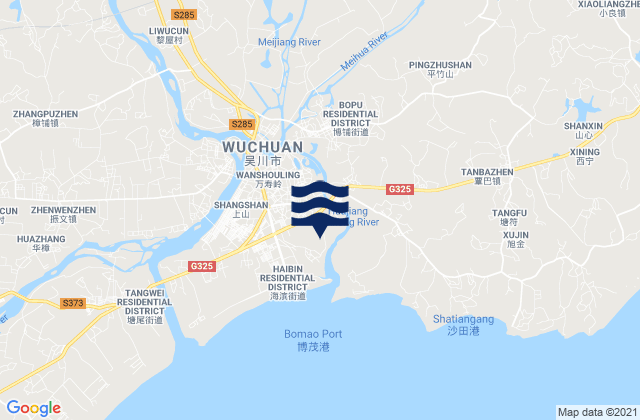 Dashanjiang, Chinaの潮見表地図