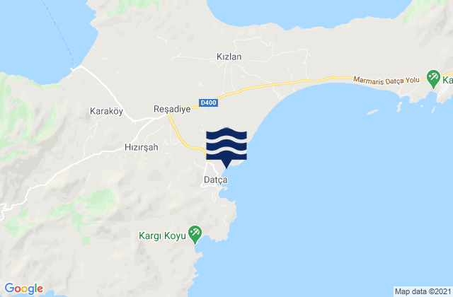 Datça, Turkeyの潮見表地図