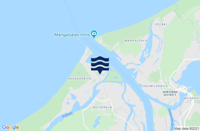 Daugavgrīva, Latviaの潮見表地図