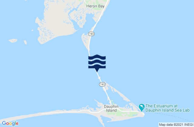 Dauphin Island Causeway, United Statesの潮見表地図