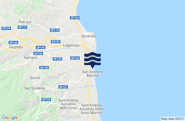 Davoli, Italyの潮見表地図