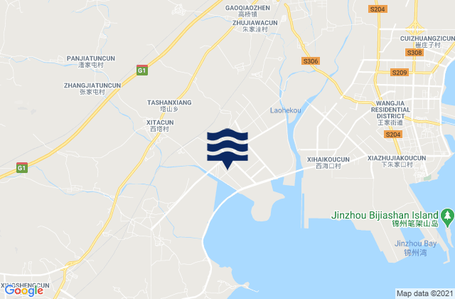 Daxing, Chinaの潮見表地図
