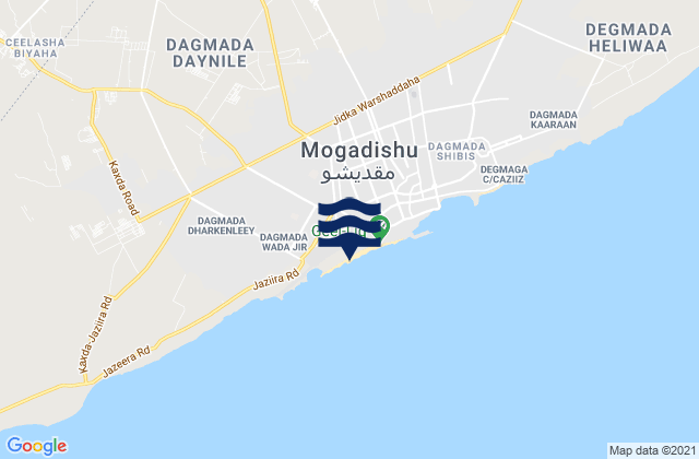 Daynile, Somaliaの潮見表地図