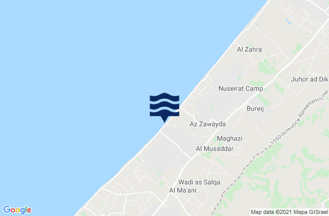 Dayr al Balaḩ, Palestinian Territoryの潮見表地図