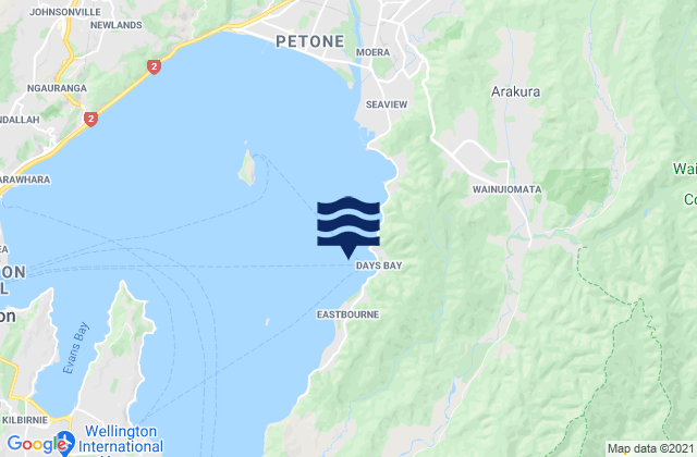 Days, New Zealandの潮見表地図