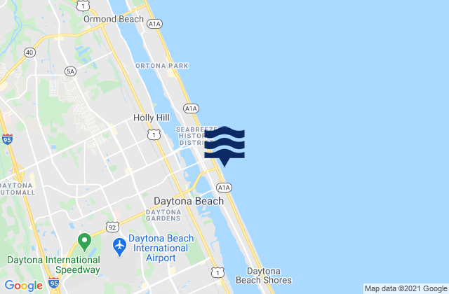 Daytona Beach, United Statesの潮見表地図