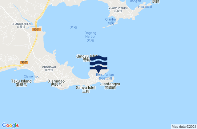 Dazuocun, Chinaの潮見表地図