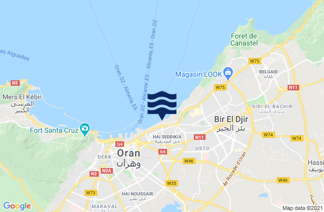Daïra d’Oran, Algeriaの潮見表地図