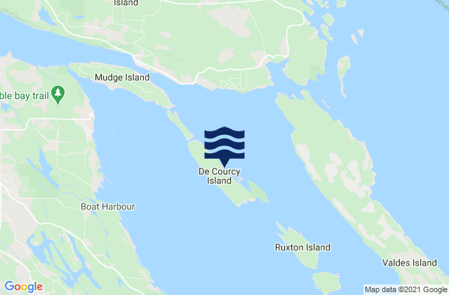 De Courcy Island, Canadaの潮見表地図