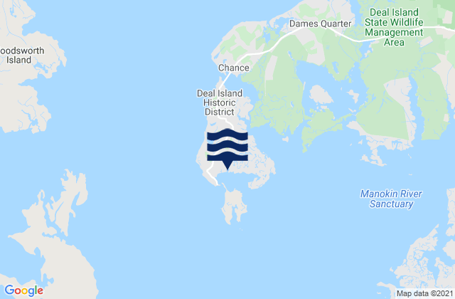 Deal Island, United Statesの潮見表地図
