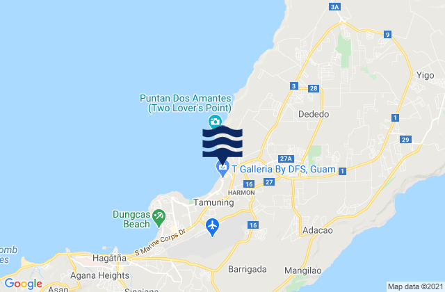 Dededo Municipality, Guamの潮見表地図