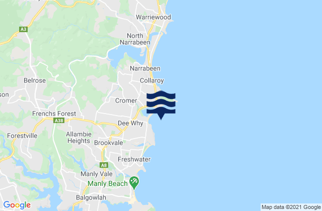 Dee Why Beach, Australiaの潮見表地図
