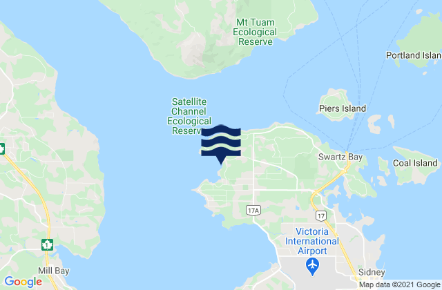 Deep Cove, Canadaの潮見表地図