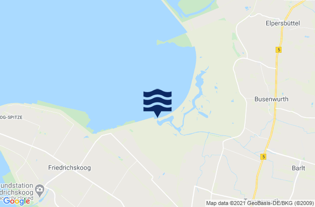 Deichsiel, Denmarkの潮見表地図