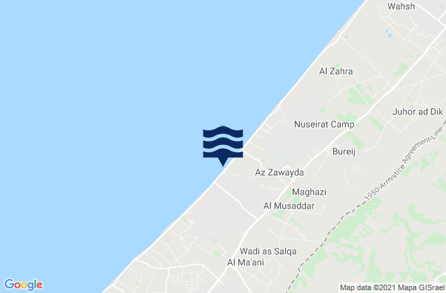 Deir Al Balah, Palestinian Territoryの潮見表地図